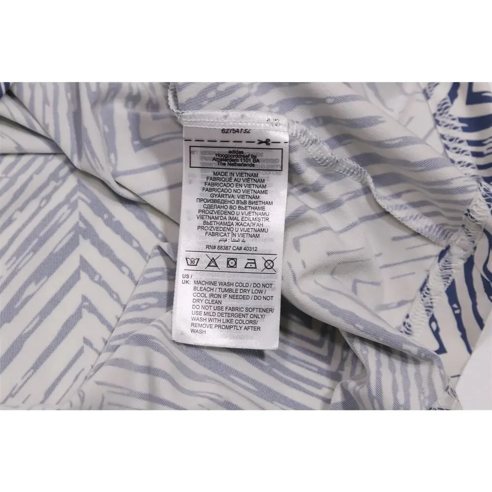 Adidas Golf Woodlands Country Club Blue White Herringbone Polo Shirt Large
